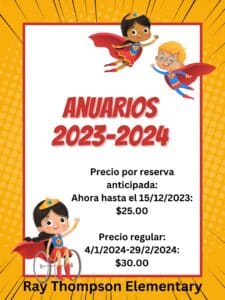 2023-2024 Yearbook Flyer Spanish