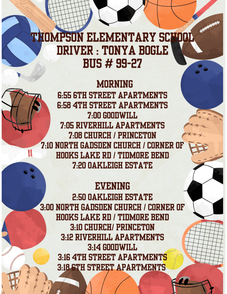 Bus routes schedule